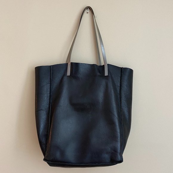 Brooklyn Industries Black Leather Tote Purse - Picture 9 of 11